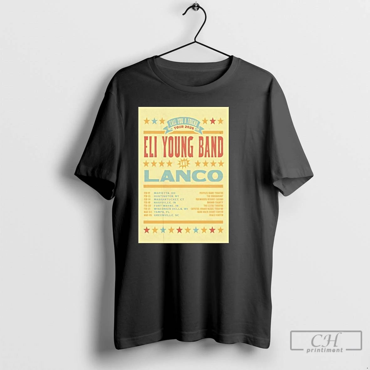 Classic Eli Young Band Call You A Friend Tour 2026 T Shirts