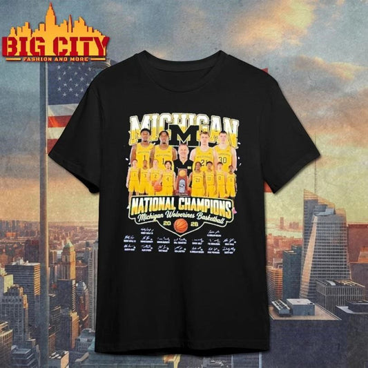 Michigan Wolverines 2026 NCAA Basketball National Champions Signature Shirt