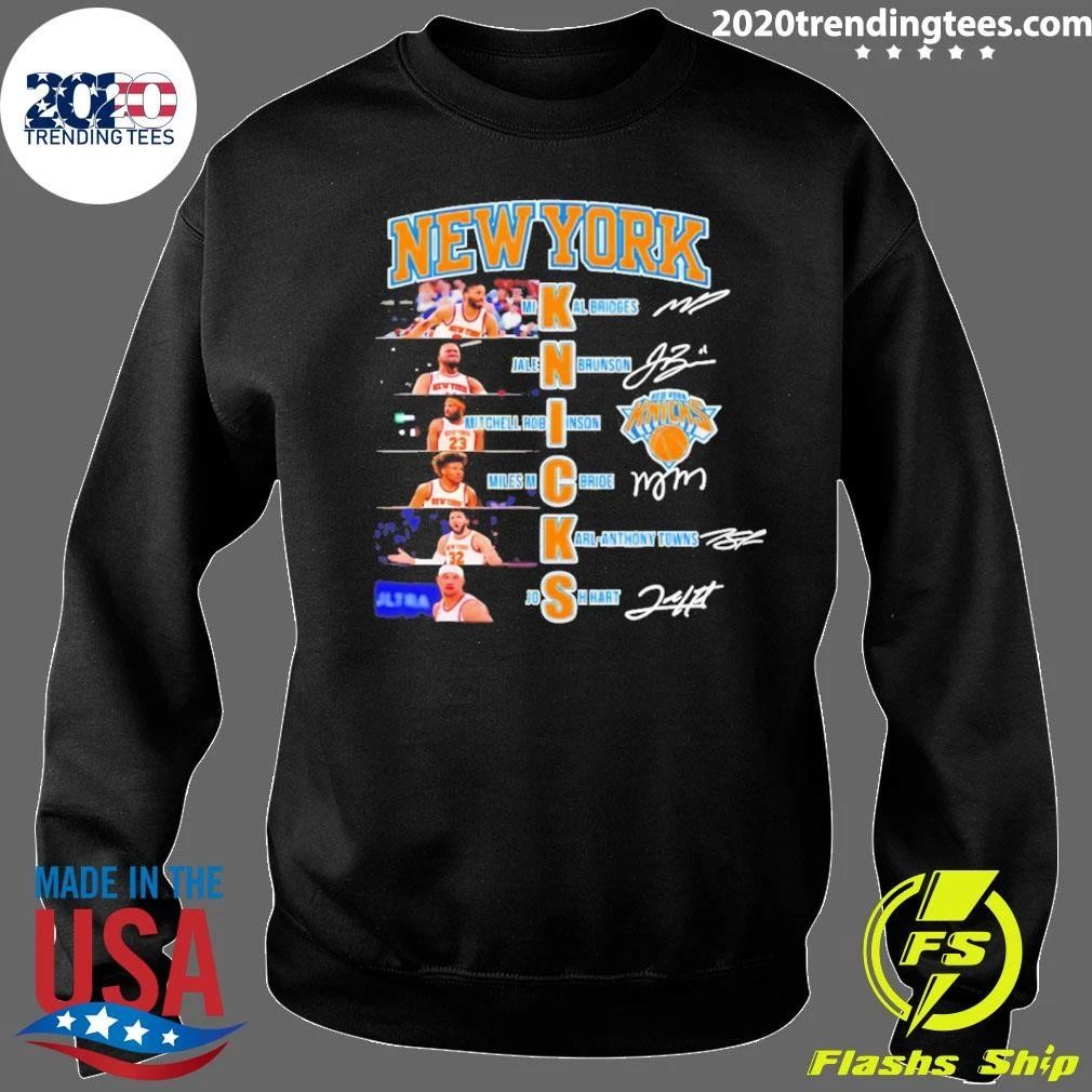 Jalen Brunson Karl-anthony Towns Mikal Bridges New York Knicks Basketball Nba 2026 Signatures Shirt