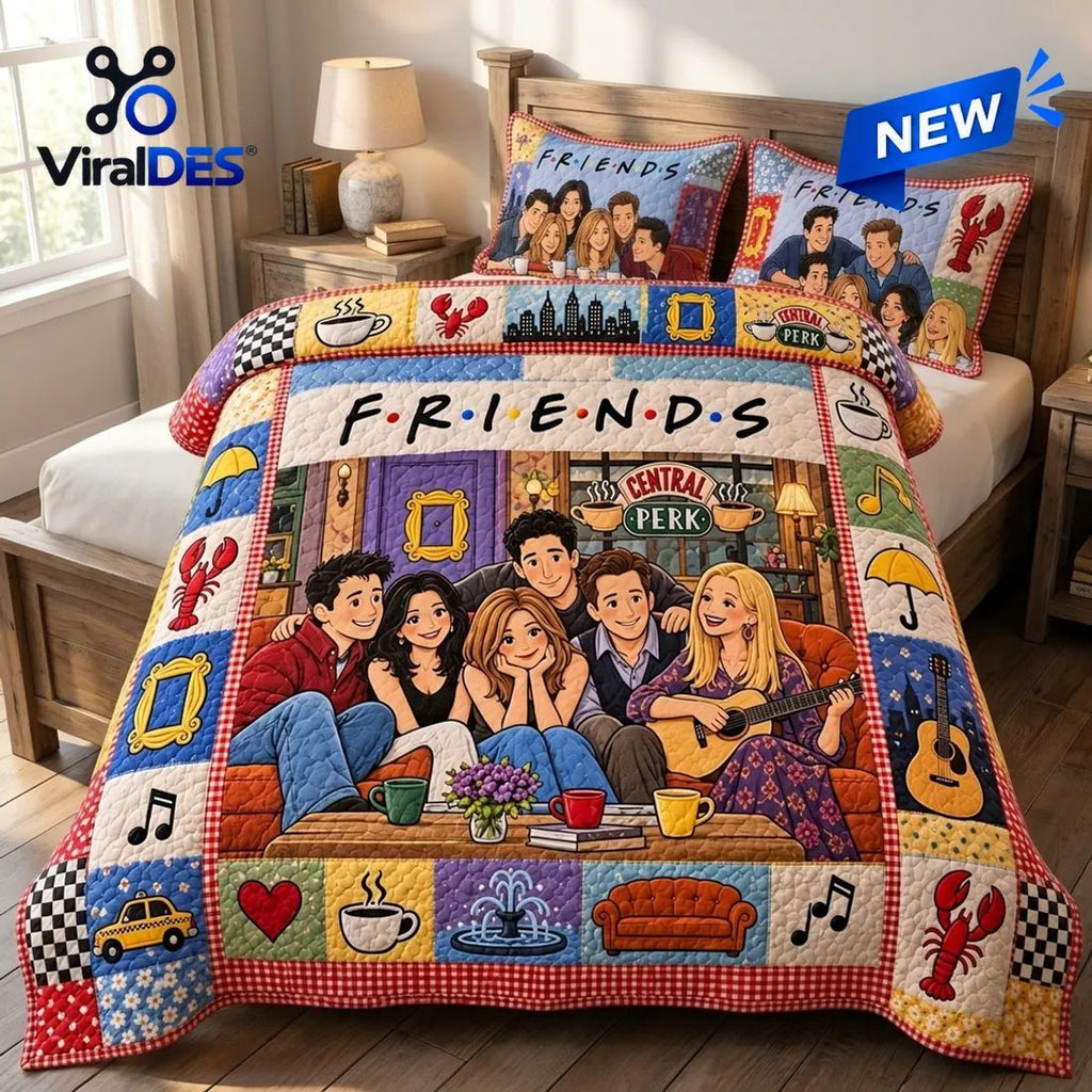 Friends Central Perk Patchwork Quilt Set