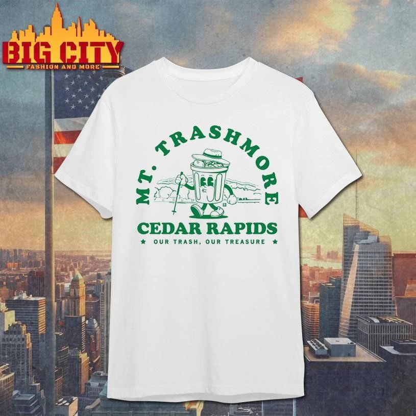 Mt. Trashmore Can Cartoon Ringer Graphic Shirt