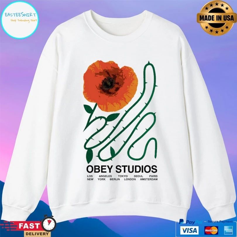 Obey Studios Los New Angeles York Tokyo Berlin Seoul London Paris Amsterdam T-shirt