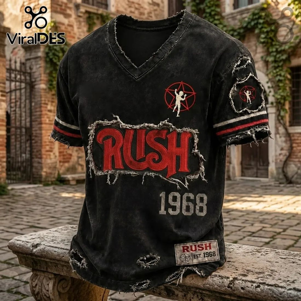 Rush Rock Band Limited Edition Distressed T-Shirt