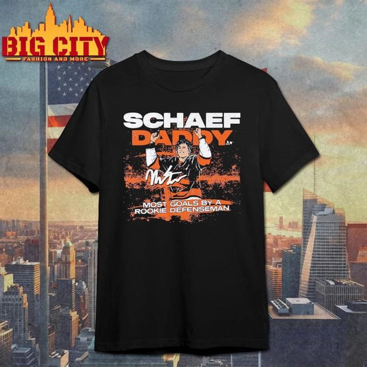 Matthew Schaefer Rookie Defenseman Goal Record Signature Shirt