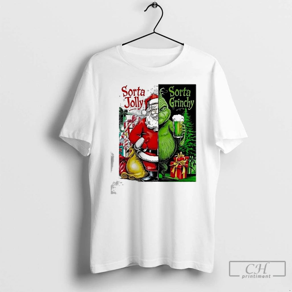 Classic Santa Claus X Grinch Sorta Jolly Sorta Grinch Christmas 2025 T Shirts
