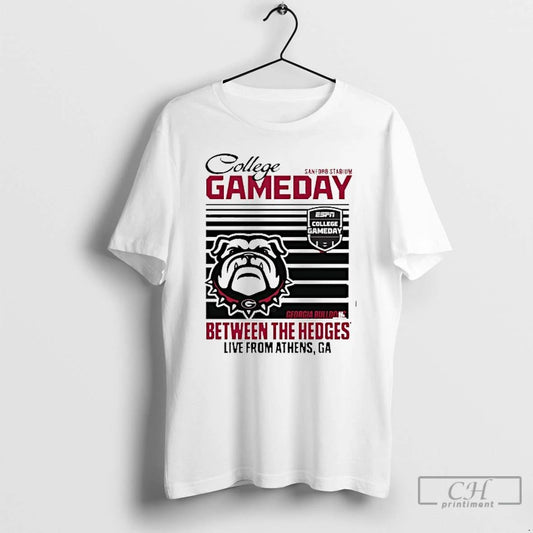 Classic College Gameday 2025 Georgia Bulldogs Between The Hedges T Shirts