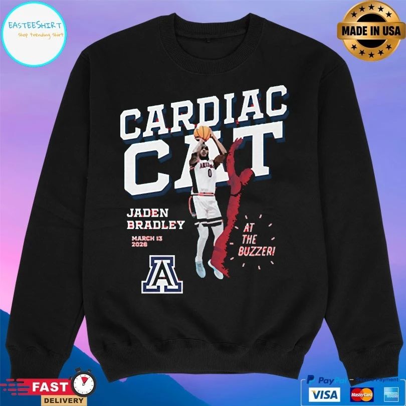 Arizona Wildcats Cardiac Cat Jaden Bradley March 13 2026 At The Buzzer T-shirts
