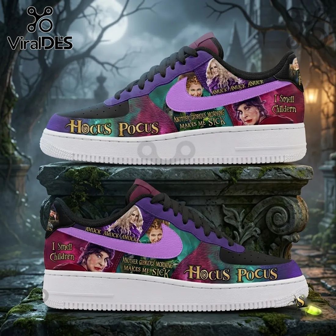 Hocus Pocus Sanderson Sisters Purple Air Force 1 Sneakers