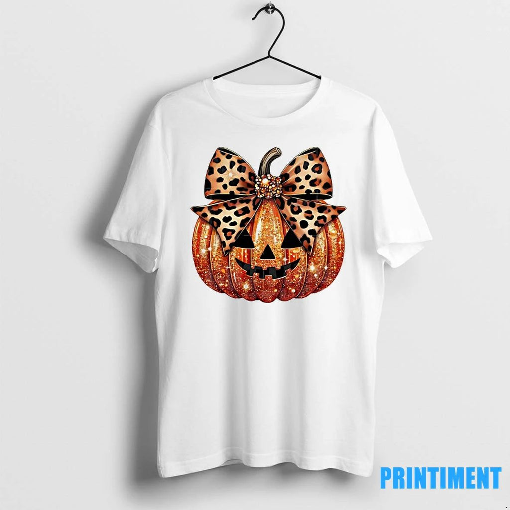 Leopard Coquette Bow Pumpkin Halloween Tshirts Sweater