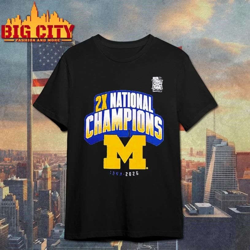 Michigan Wolverines Men’s Basketball NCAA 2x National Champions 1989 2026 Shirt