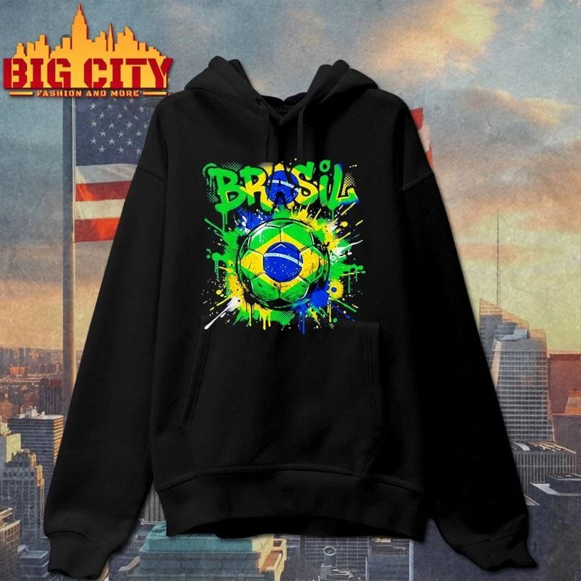 Brazil Football Soccer Player Flag Graffiti Father’s Day Shirt