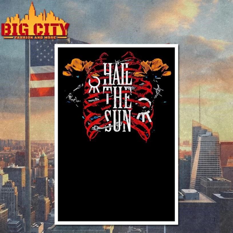 Hail The Sun 2026 Cut Tour Fade Back Merch Floral Skeleton Rib Cage Shirt