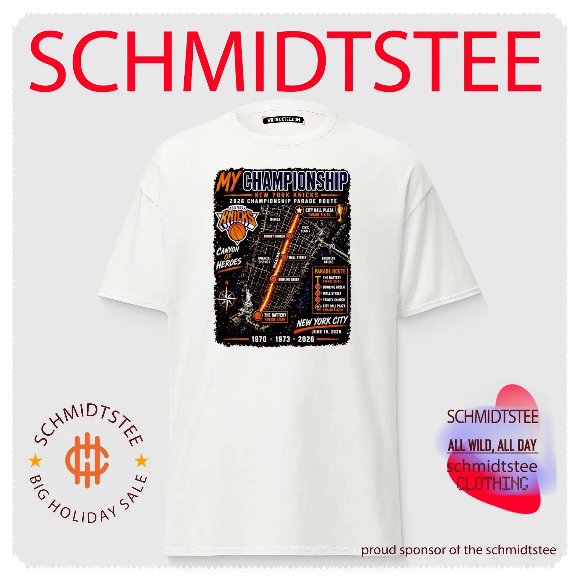 New York Knicks 2026 championship parade route canyon of heroes shirt