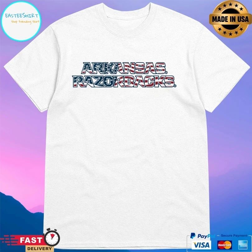Arkansas Razorbacks Patriotic Marks Wordmark Stack T-shirts