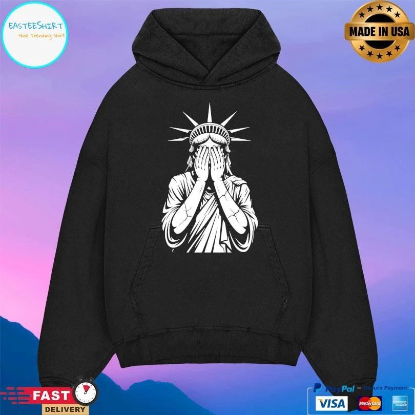 The Statue Of Liberty With Her Head In Her Hands T-shirts