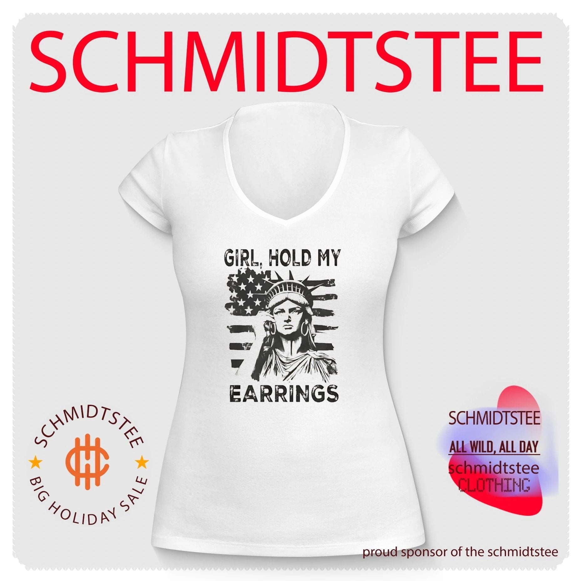 Girl Hold My Earrings Statue of Liberty shirt