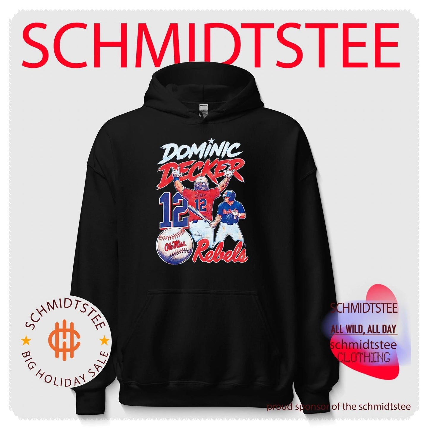 Dominic Decker Ole Miss Rebels Number 12 Baseball shirt