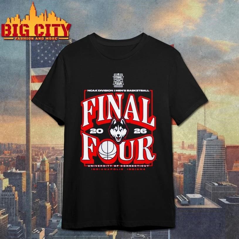 Uconn Huskies Men’s Basketball 2026 NCAA Tournament Final Four Indiana Bound College Shirt