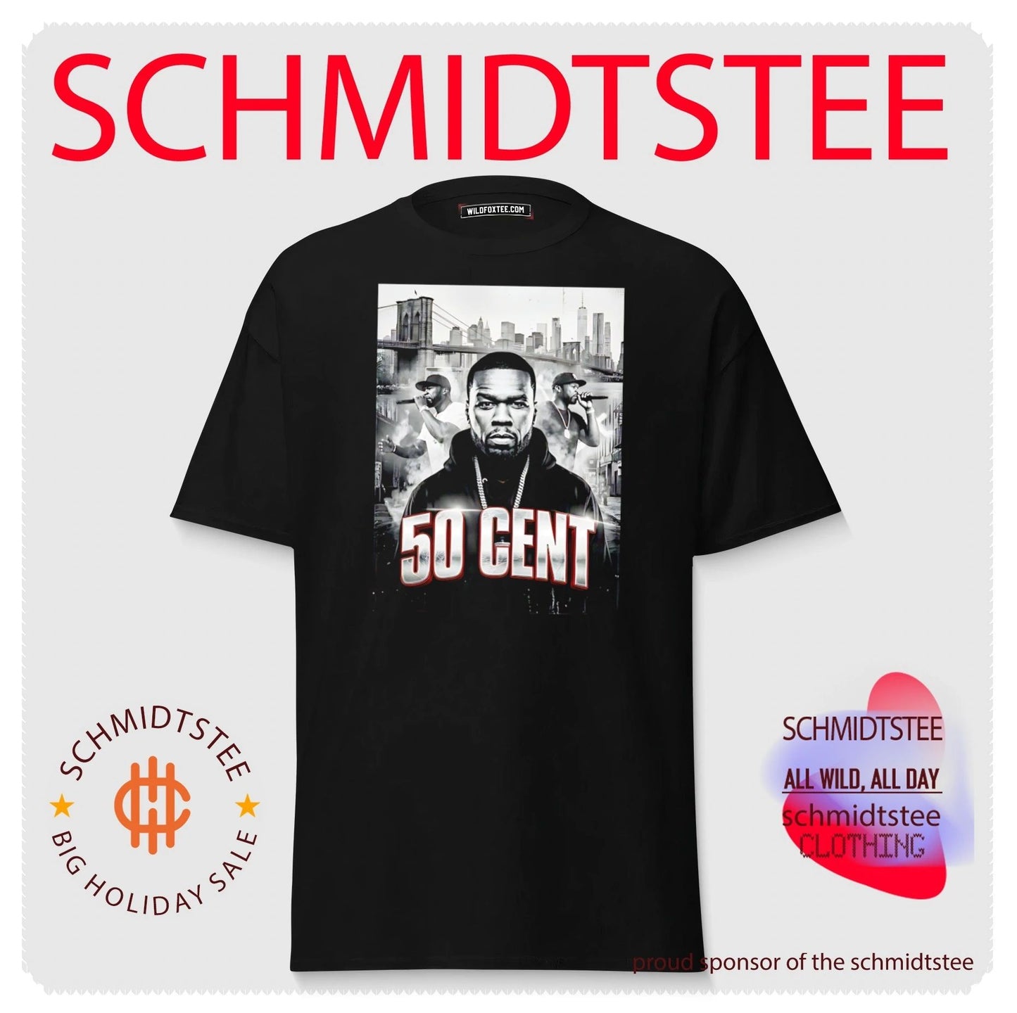 50 Cent New York City Portrait Curtis Jackson shirt