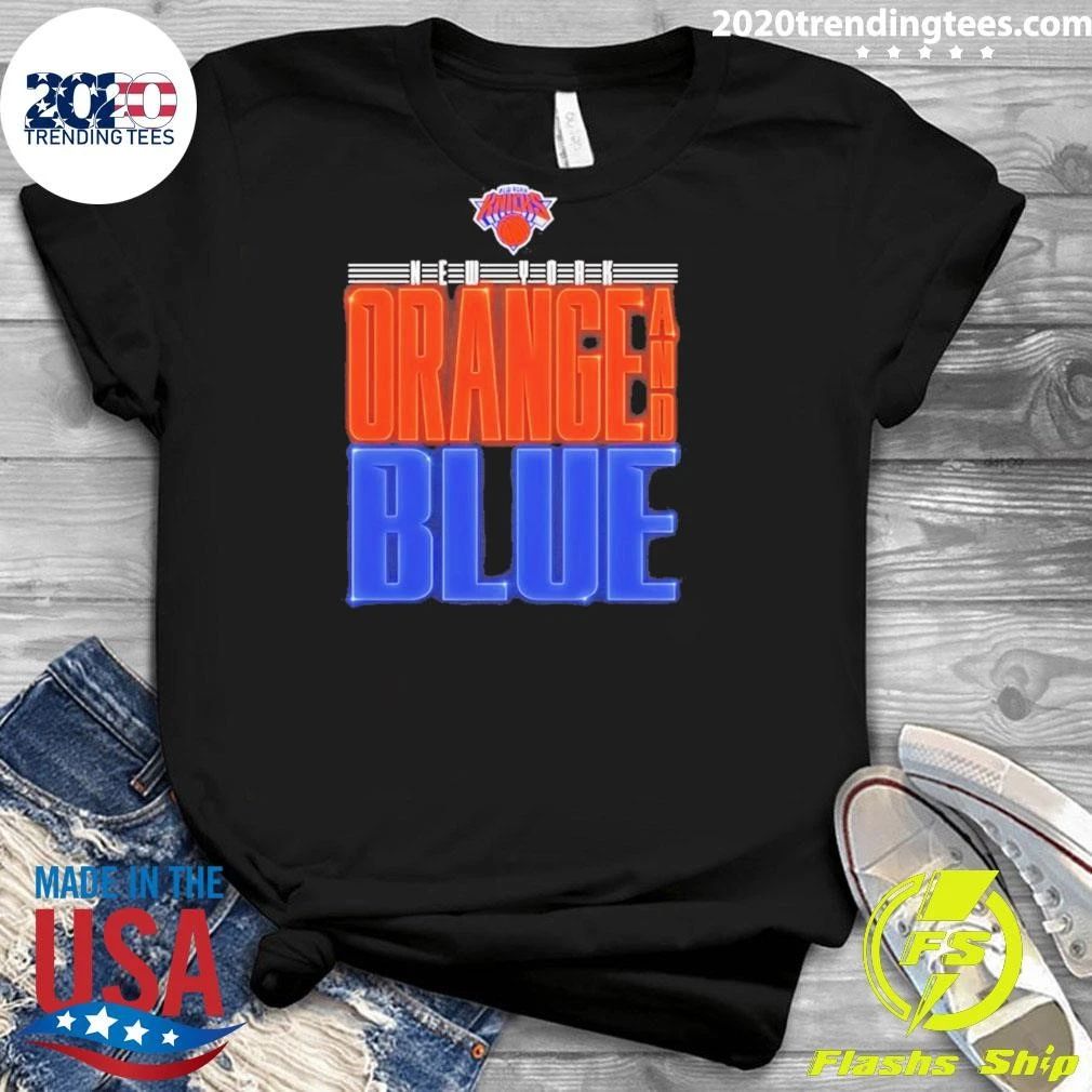 New York Knicks Orange And Blue Graphic Shirt