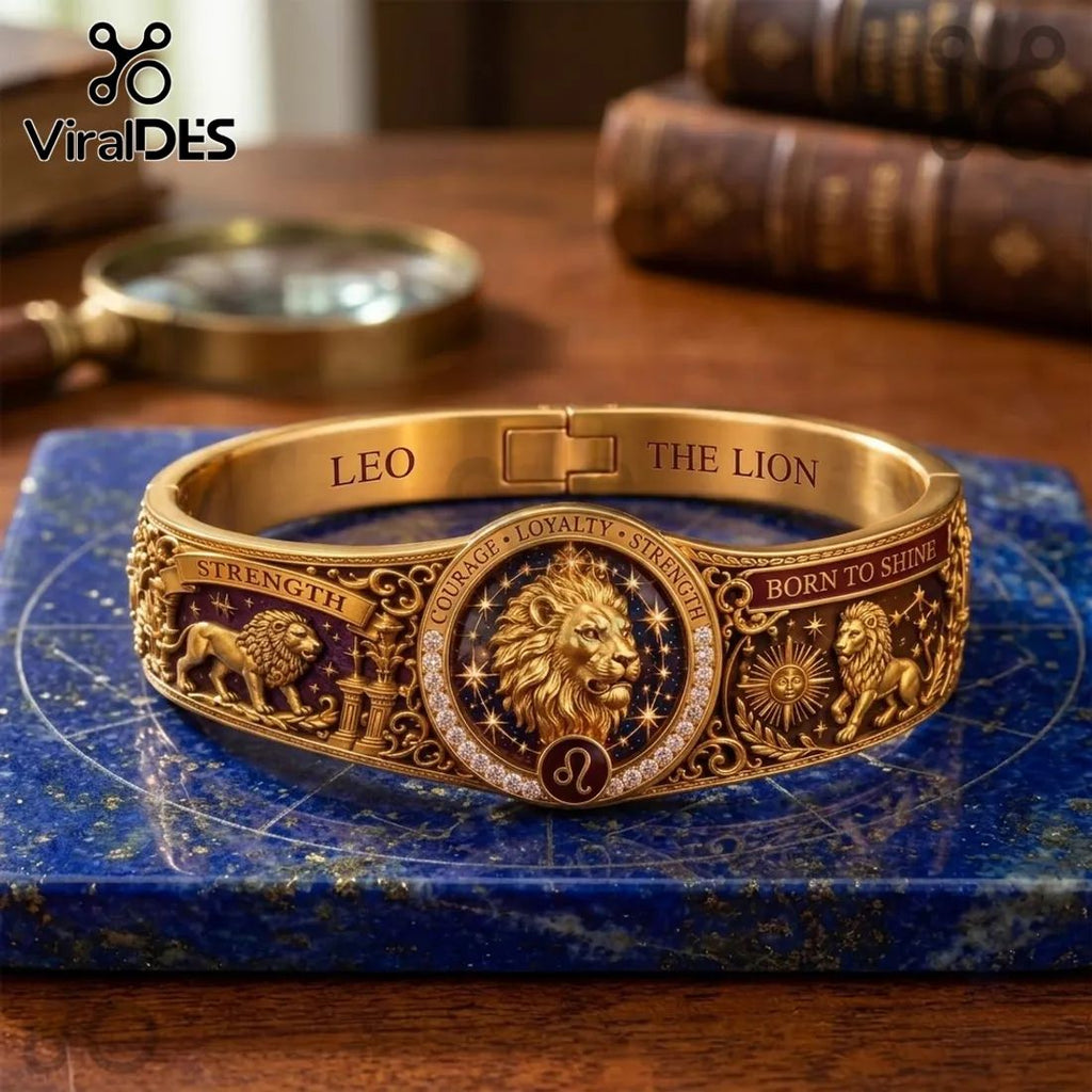 Lion Strength Horoscope Gold Bracelet