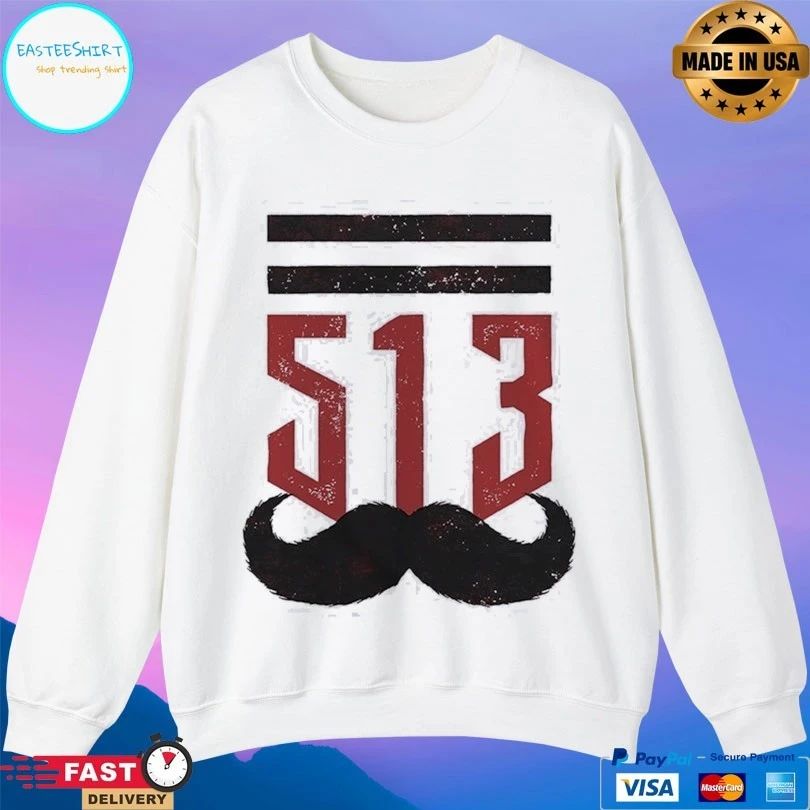 The 513 Stache Cincinnati Baseball T-shirts