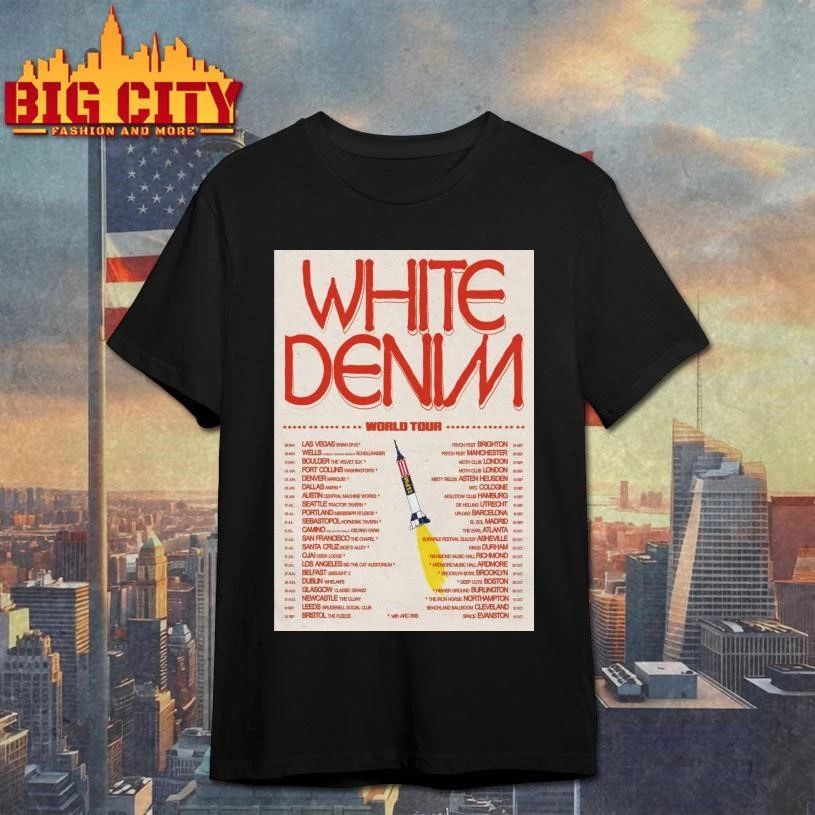 White Denim World Tour 2026 Print Poster Shirt