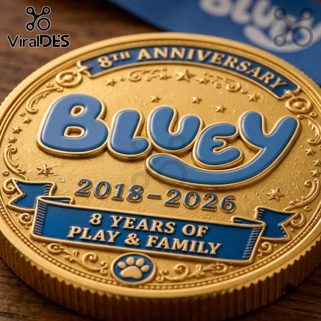 Bluey 8th Anniversary Gold Commemorative Coin