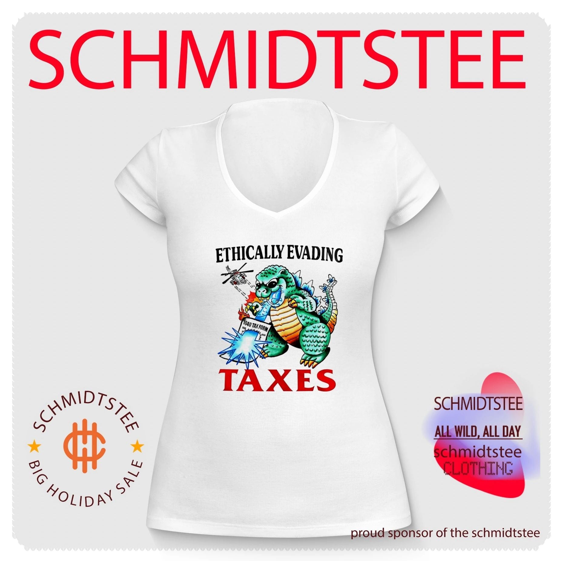 Ethically Evading Taxes Godzilla 1040 Tax Form shirt