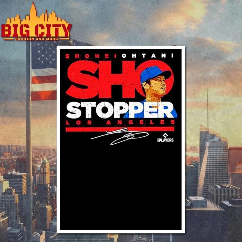Shohei Ohtani Dodgers Sho Stopper Distressed MLB Players Signature Shirt