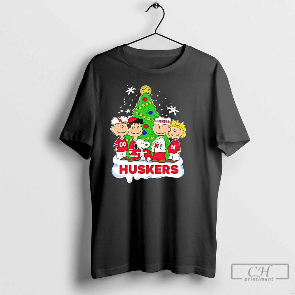 Classic Peanuts Characters X Nebraska Cornhuskers Chrismas T Shirts