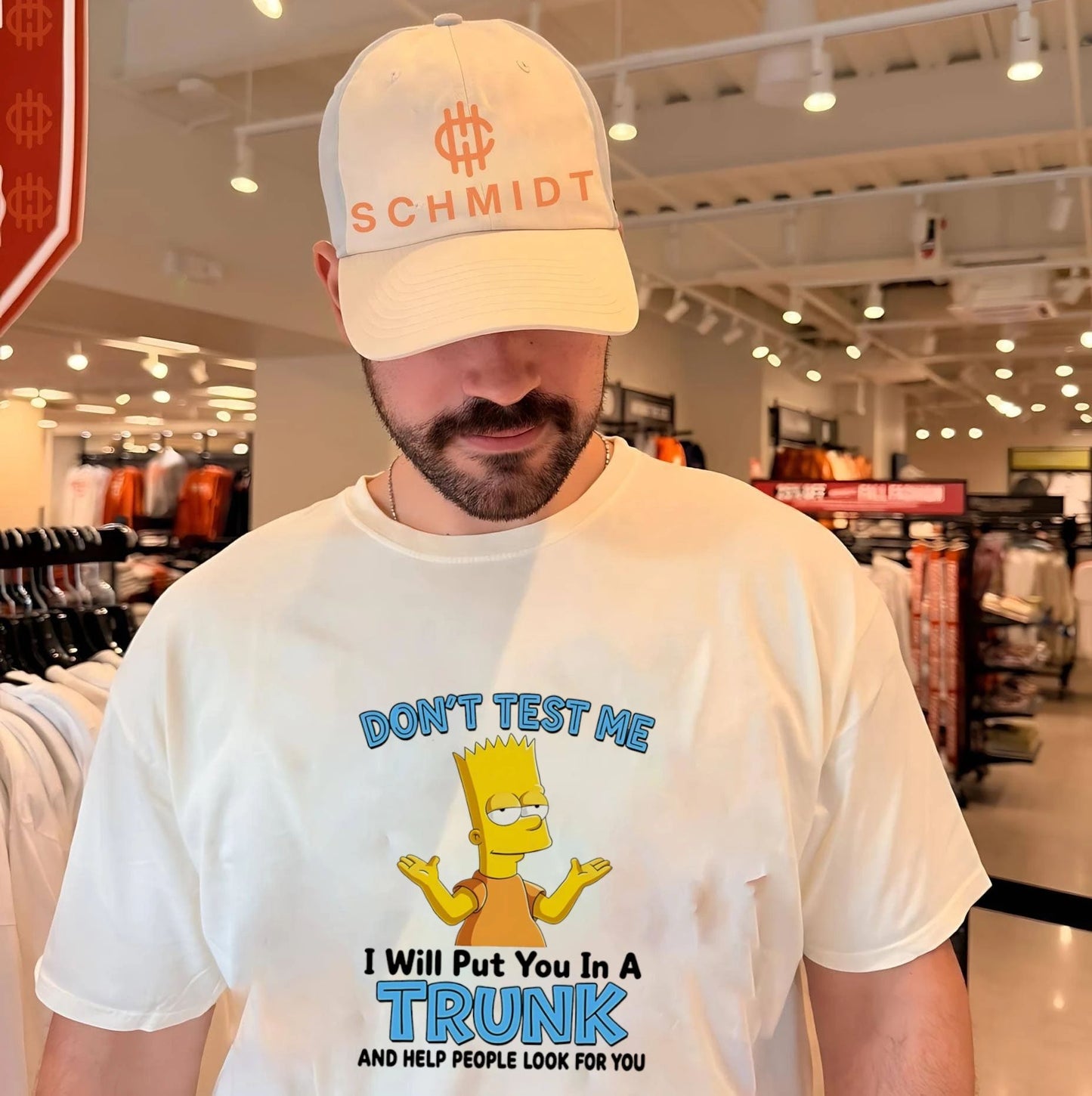 Don’t test me I will put you in a trunk and help people look for you Bart Simpson shirt