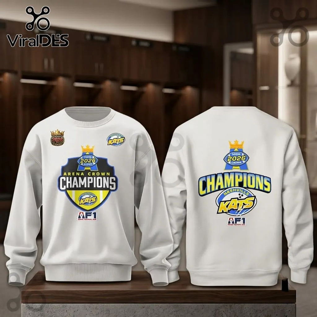 Nashville Kats 2026 Arena Crown Champions White Shirt