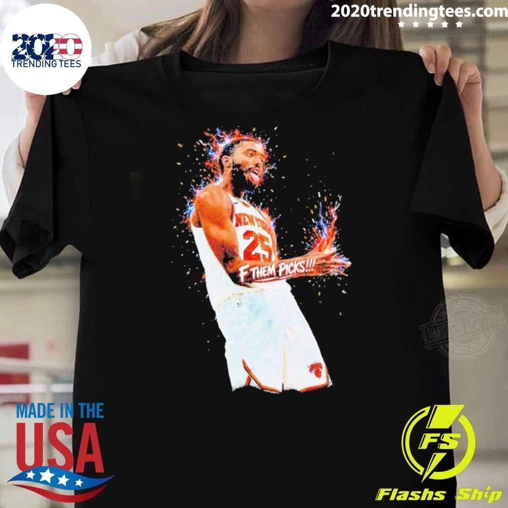 Mikal Bridges New York Knicks Basketball With F Them Picks Print Shirt