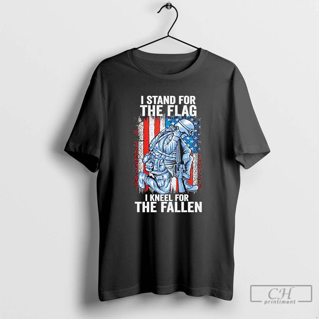 Classic Veteran I Stand For The Flag I Kneel For The Fallen T Shirts
