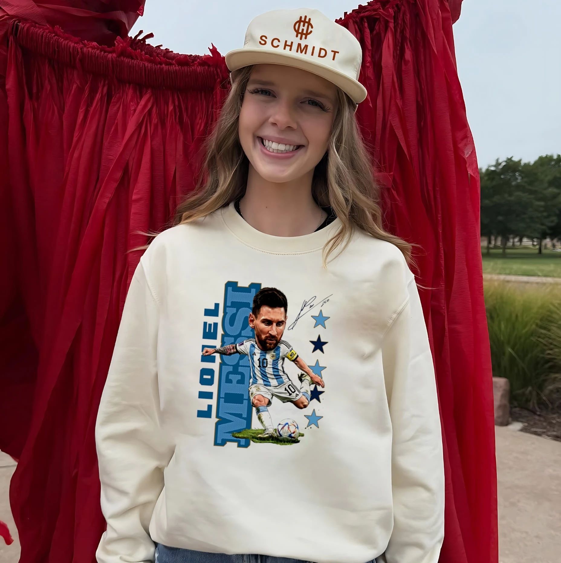 Lionel Messi Argentina national football team caricature shirt