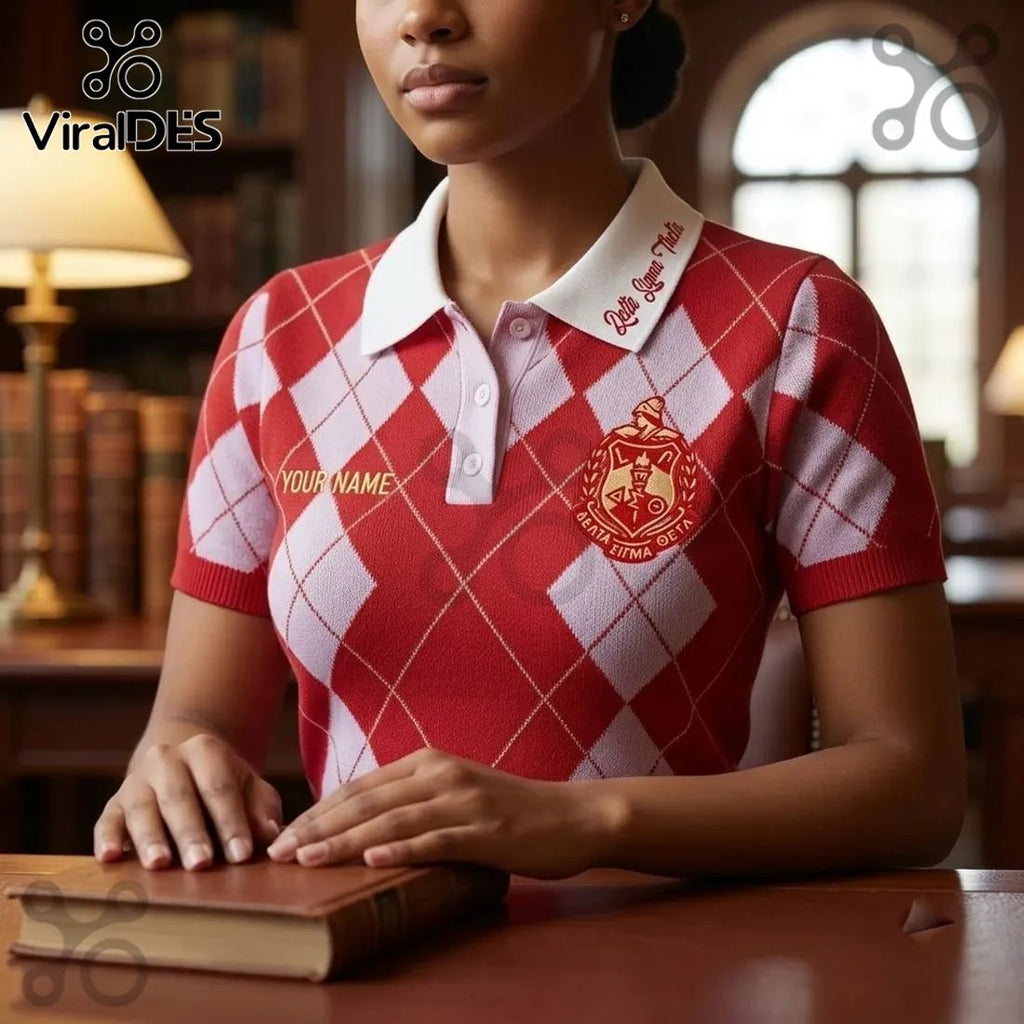 Delta Sigma Theta Argyle Custom Polo Shirt