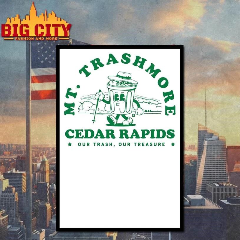 Mt. Trashmore Can Cartoon Ringer Graphic Shirt