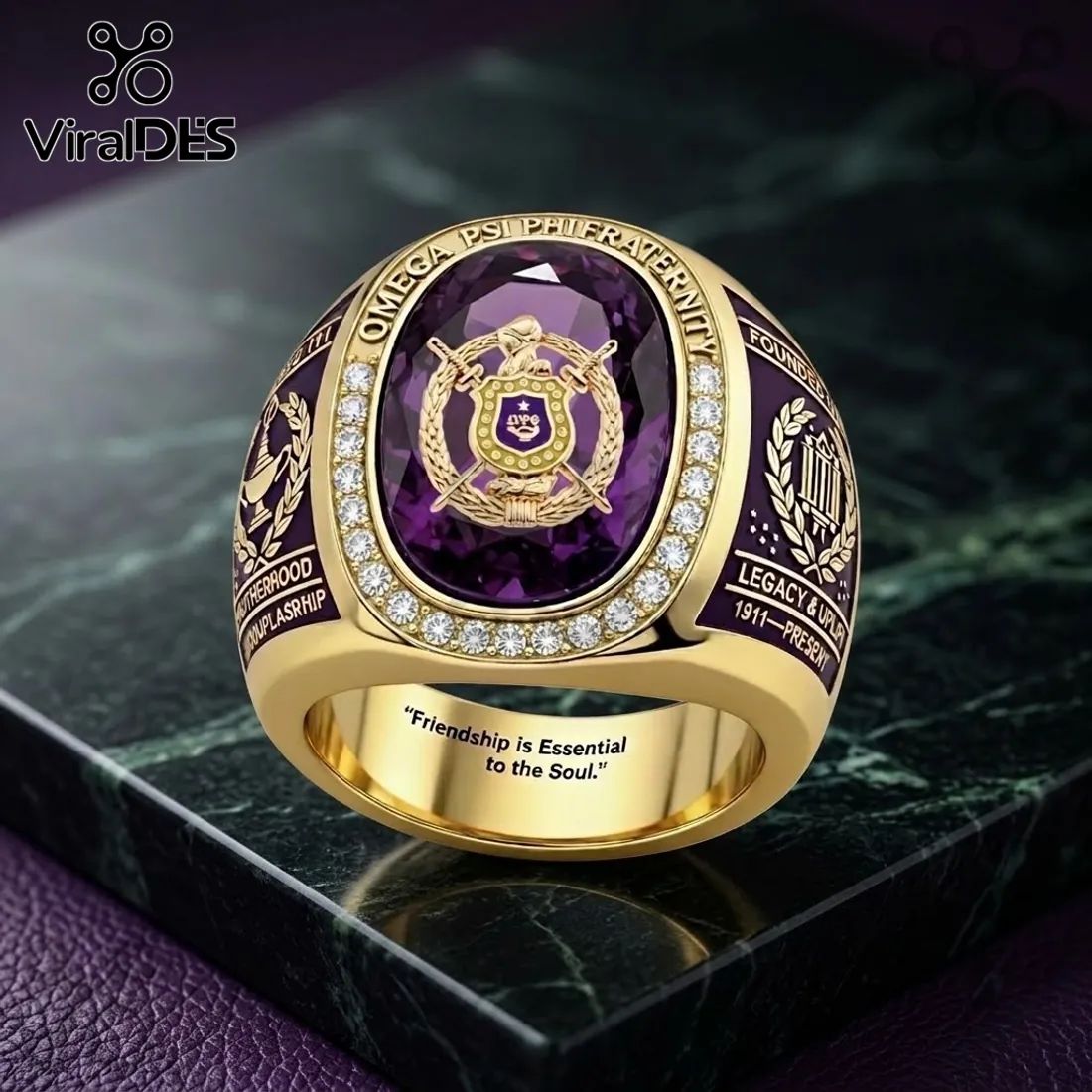 Omega Psi Phi Fraternity Embossed Ring