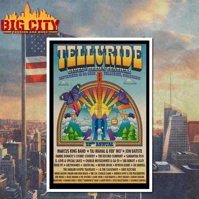 Telluride Blues And Brews Festival Telluride CO 9-18-9-2026 Poster Shirt