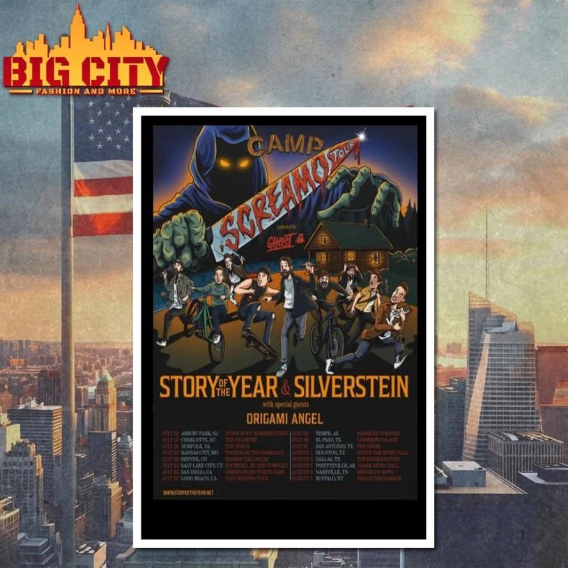 Story Of The Year And Silverstein Camp Screamo Tour 2026 Schedule Summer Tour Dates Poster Shirt