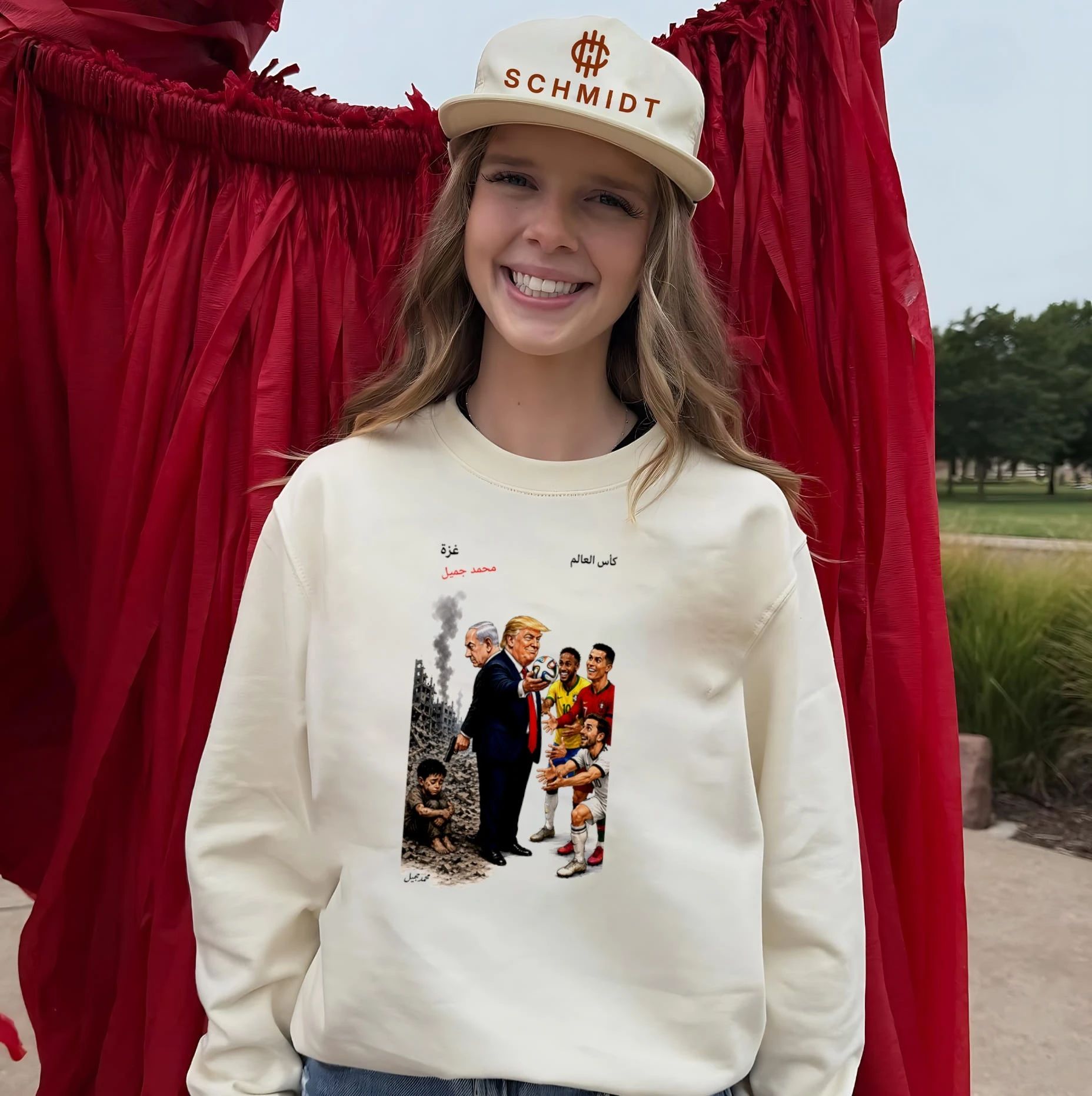 Gaza and World Cup Political Satire with Donald Trump and Benjamin Netanyahu shirt