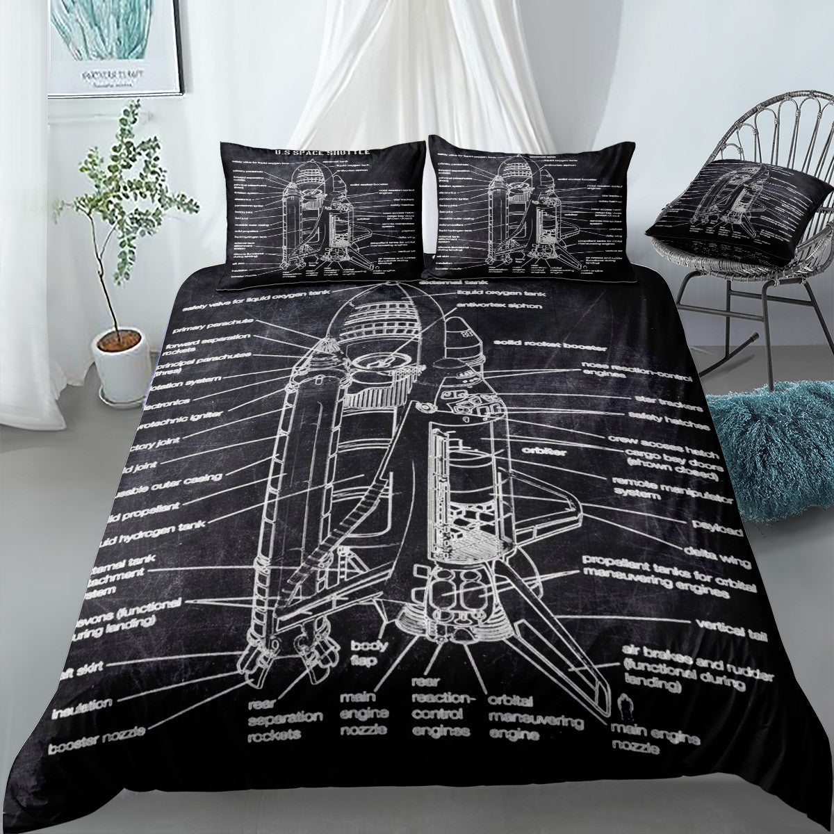 us space shuttle Bedding Set (Duvet Cover & Pillow Shams)
