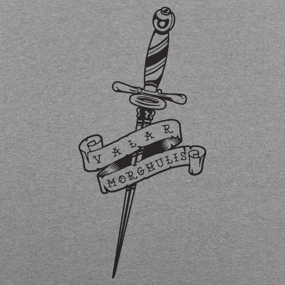 Valar Morghulis Dagger and Banner Tattoo Design