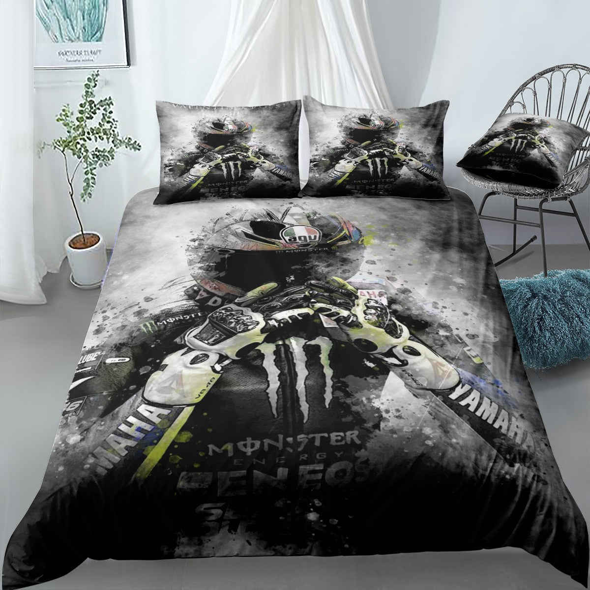 valentino rossi Bedding Set (Duvet Cover & Pillow Shams)