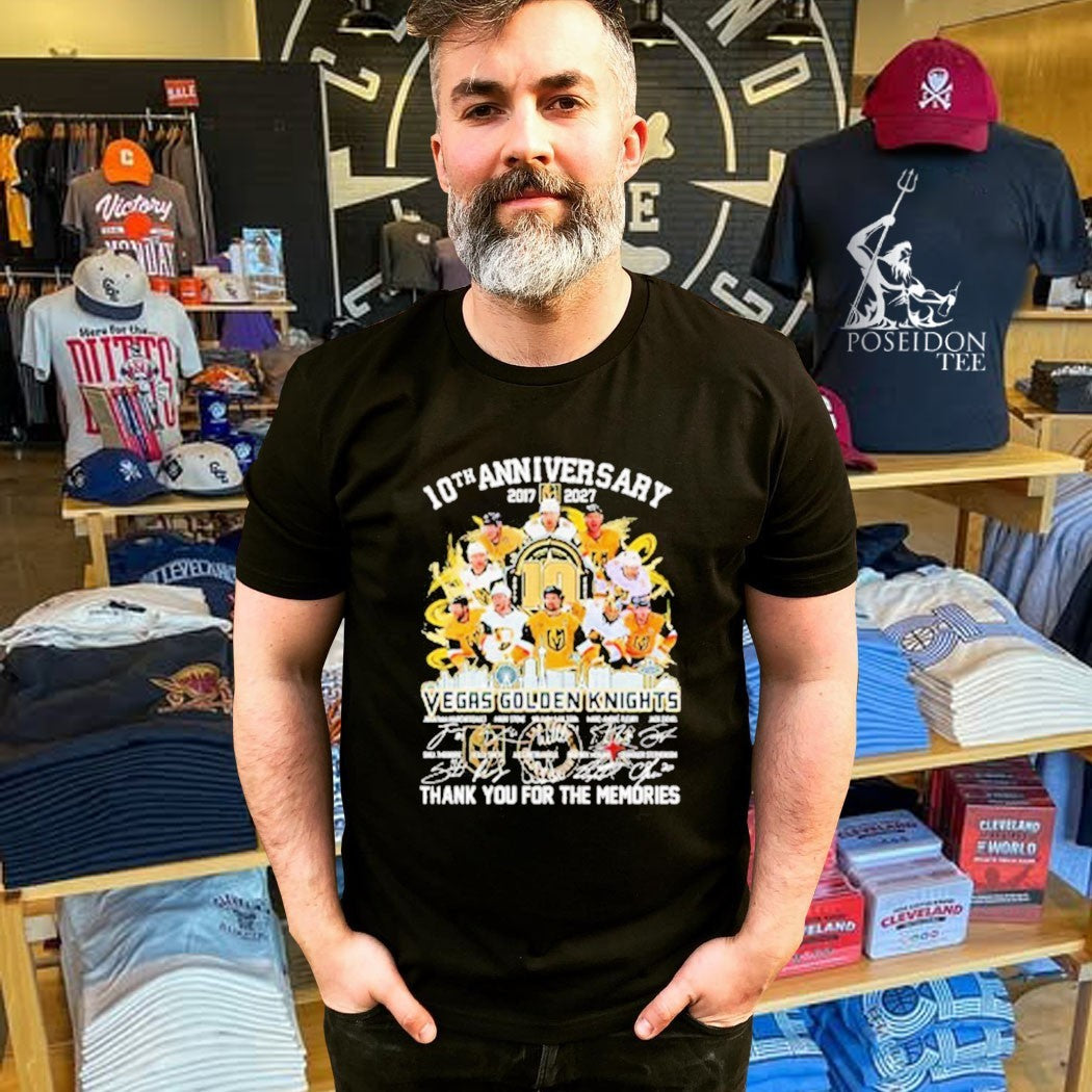 Vegas Golden Knights 10th Anniversary 2017-2027 Thank You For The Memories Signatures T-shirt