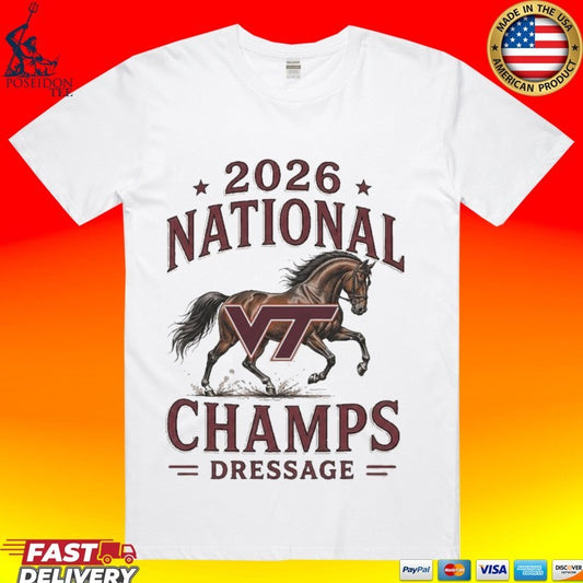 Virginia Tech Hokies 2026 National Champs Dressage Horse T-shirt