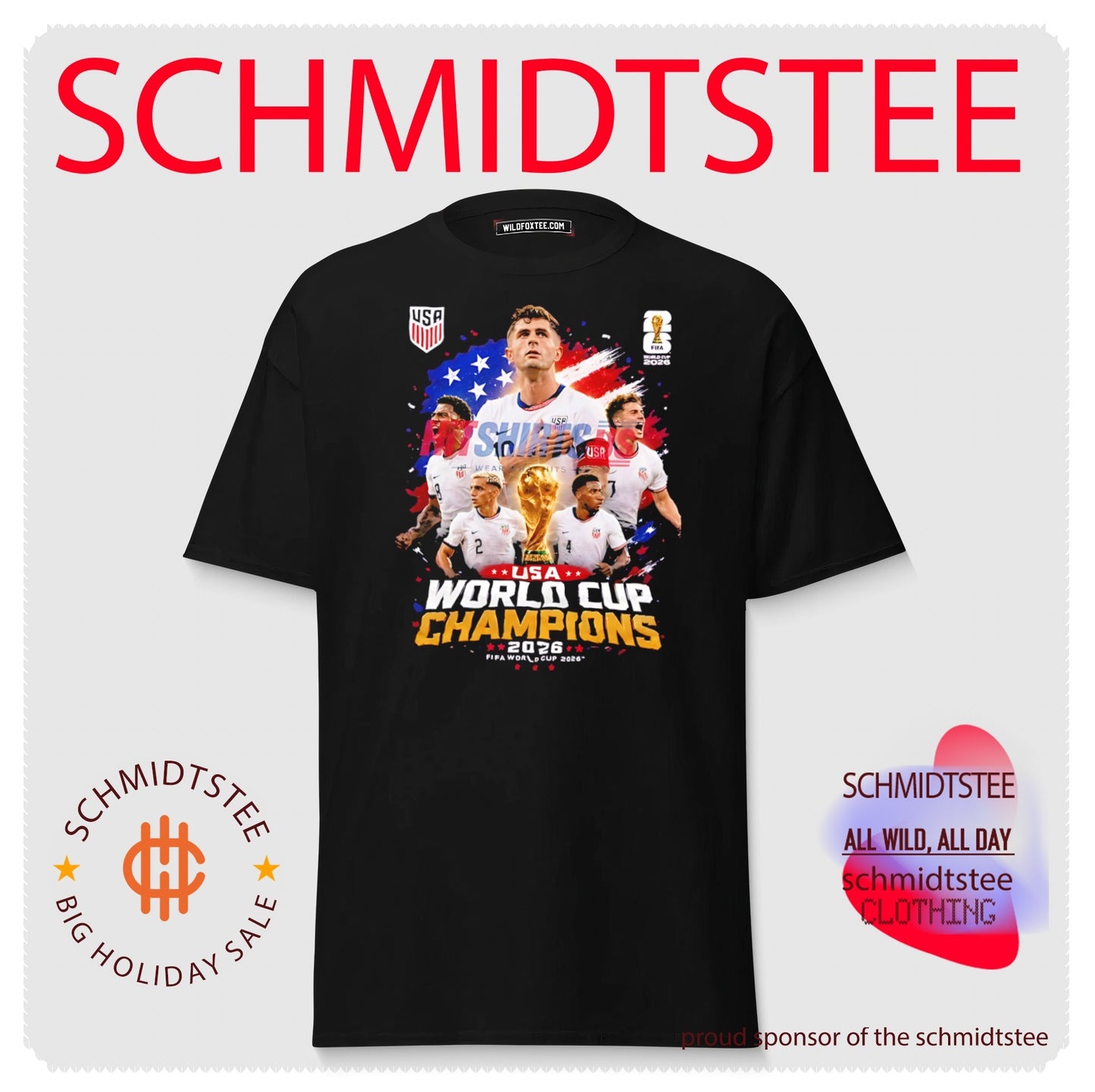 watermark to qua ko xoa dc USA World Cup Champions FIFA 2026 soccer players collage shirt
