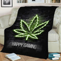 weed gaming quote quotes Fleece Throw Blanket