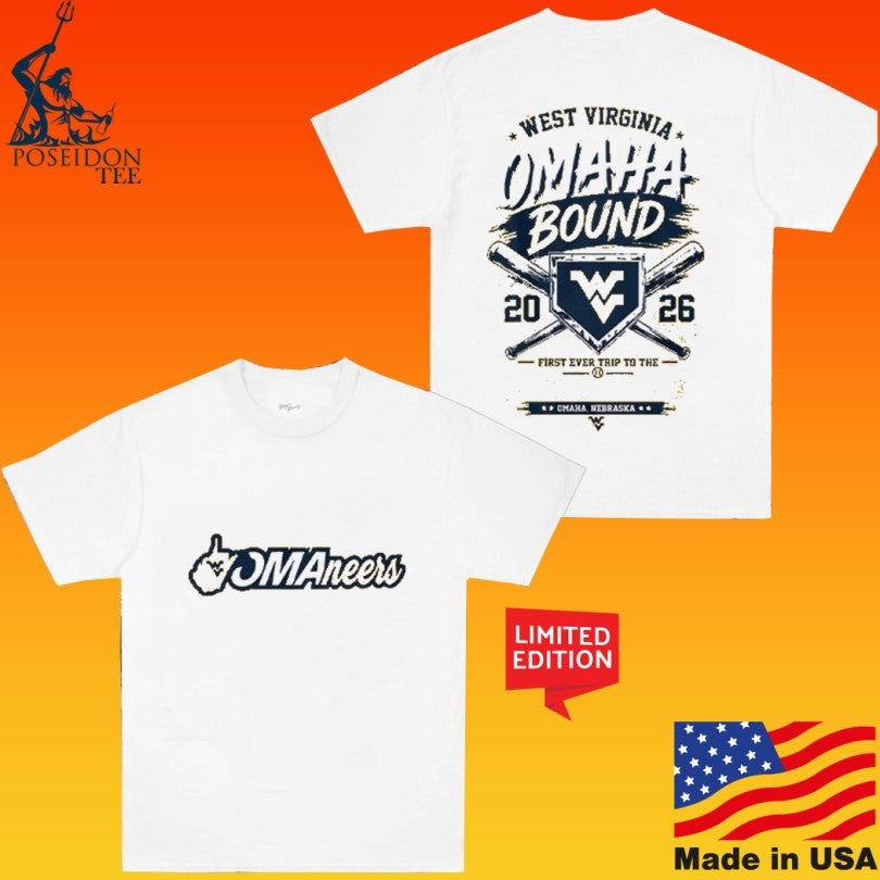 West Virginia Mountaineers Omaha Bound 2026 College World Series Wvu Baseball T-shirt